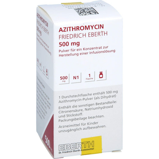 Das Produktfoto zeigt Azithromycin Friedrich Eberth 500 Mg Pki (1 stk) PZN 16010331