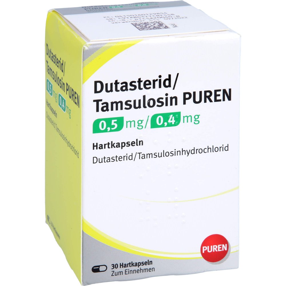 Das Produktfoto zeigt Dutasterid/Tamsulosin Puren 0,5 Mg/0,4 Mg Hartkps. (30 stk) PZN 16012985