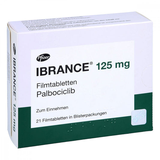 Das Produktfoto zeigt Ibrance 125 Mg Filmtabletten (3X7 stk) PZN 16016196