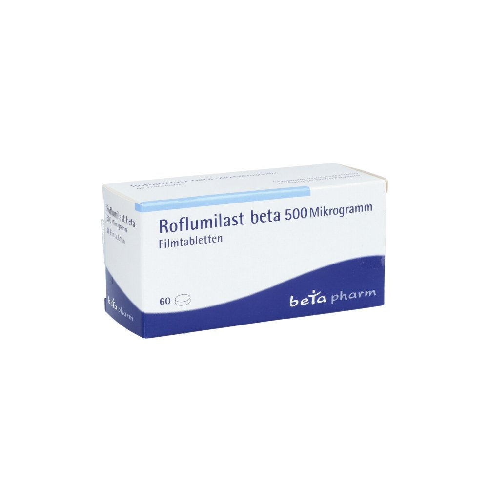 Das Produktfoto zeigt Roflumilast Beta 500 Μg Filmtabletten (60 stk) PZN 16018427