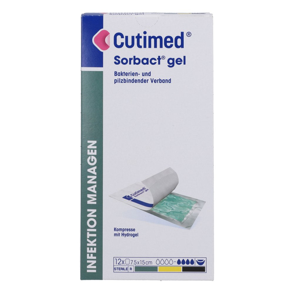 Cutimed Sorbact Gel Kompressen 7,5x15 Cm (12 stk)