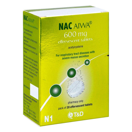 Das Produktfoto zeigt Nac Aiwa 600 Mg Brausetabletten (20 stk) PZN 16031379