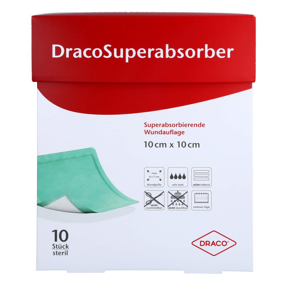 Dracosuperabsorber 10x10 Cm Wundauflage (10 stk)