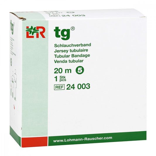 Das Produktfoto zeigt Tg Schlauchverband Gr.5 20 M Weiß (1 stk) PZN 16123710
