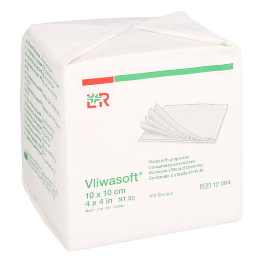 Das Produktfoto zeigt Vliwasoft Vlieskompressen Unsteril 10x10 Cm 4l. (100 stk) PZN 16123733
