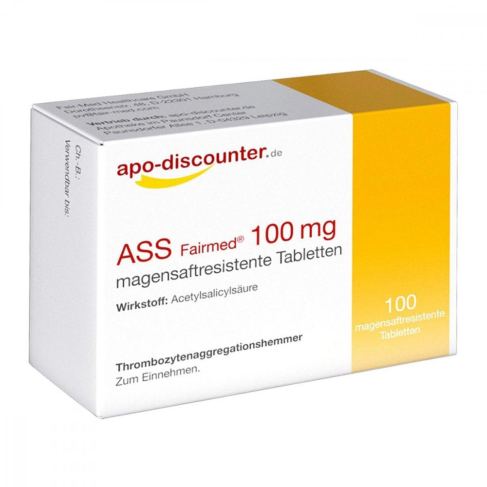 Das Produktfoto zeigt Ass Fairmed 100 Mg Magensaftres.Tab.Apodiscounter (100 stk) PZN 16124129