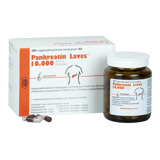 Pankreatin Laves 10.000 Ph.Eur.-Einh.Msr.Hartkaps. (200 stk)