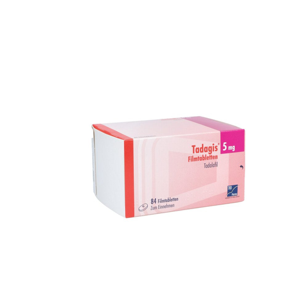 Das Produktfoto zeigt Tadagis 5 Mg Filmtabletten (84 stk) PZN 16203722