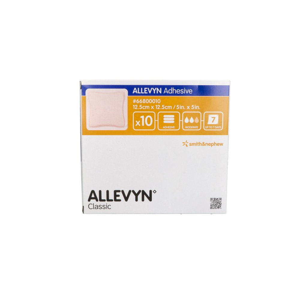 Das Produktfoto zeigt Allevyn Adhesive 12,5x12,5 Cm Haftende Wundauflage (10 stk) PZN 16222139