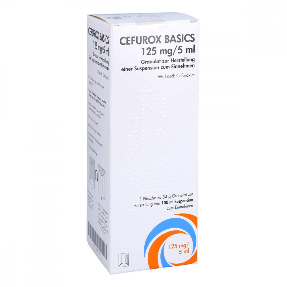 Das Produktfoto zeigt Cefurox Basics 125 Mg/5 Ml Gran.Z.Susp.-Herst.Sun (100 ml) PZN 16231902