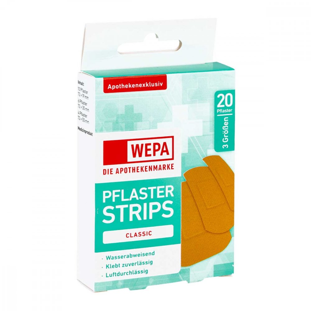 Wepa Pflasterstrips Classic Wasserabweis.3 Größen (20 stk)
