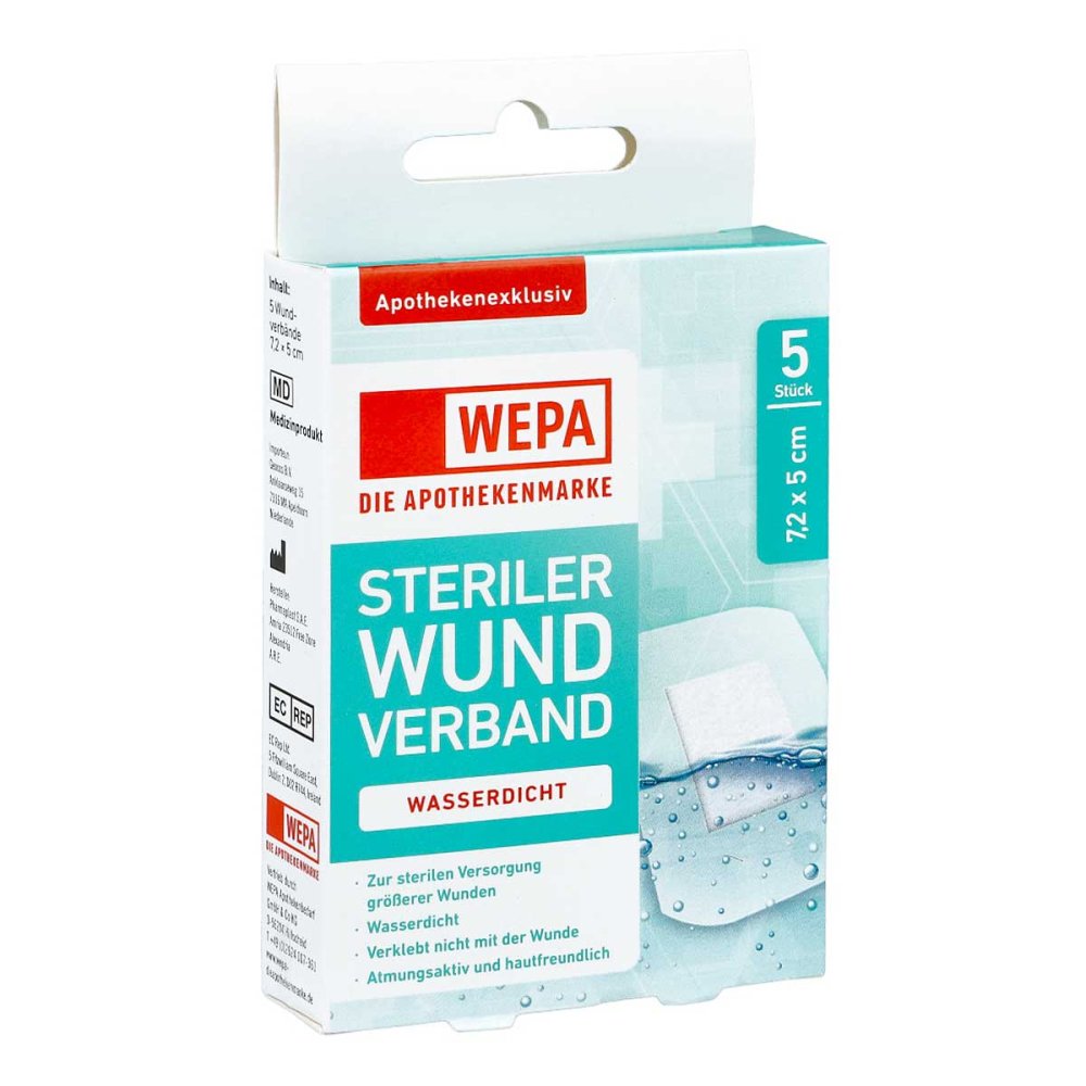 Wepa Wundverband Wasserdicht 7,2x5 Cm Steril (5 stk)
