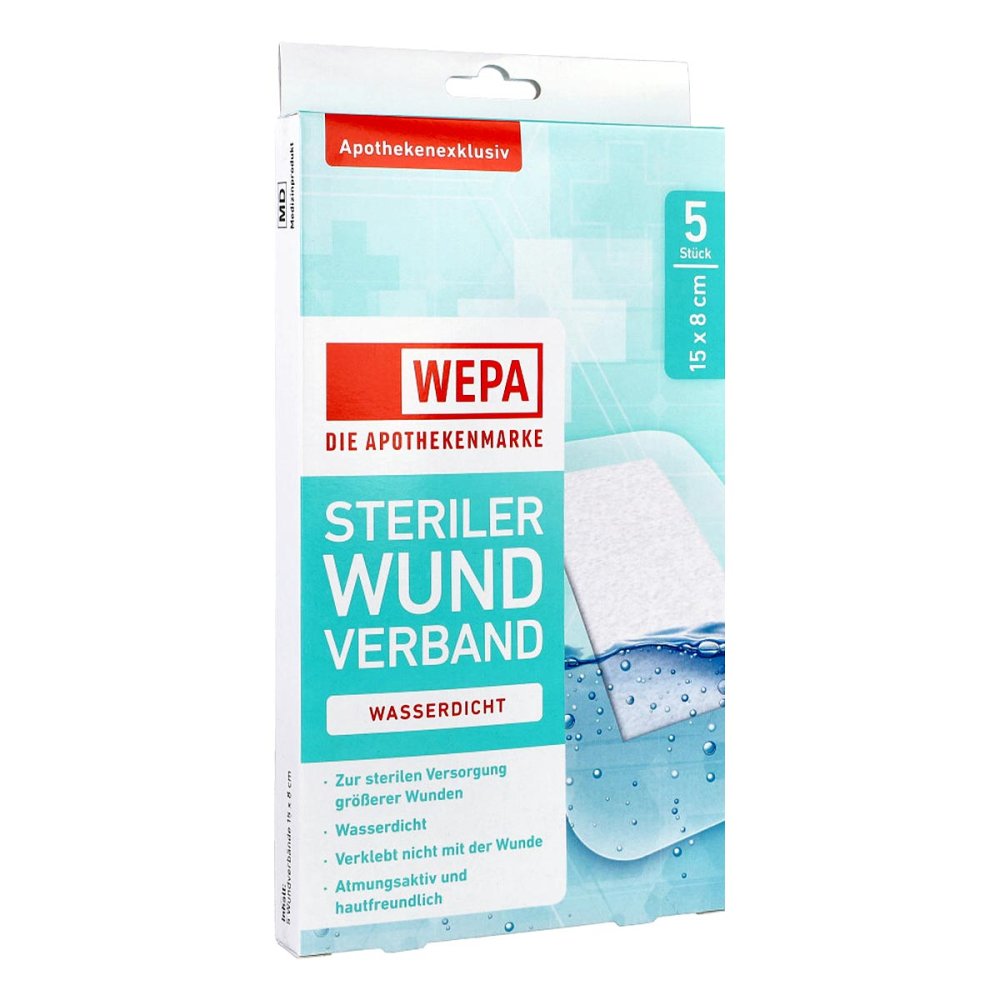 Wepa Wundverband Wasserdicht 8x15 Cm Steril (5 stk)