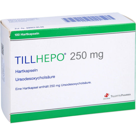 Das Produktfoto zeigt Tillhepo 250 Mg Hartkapseln (100 stk) PZN 16235573