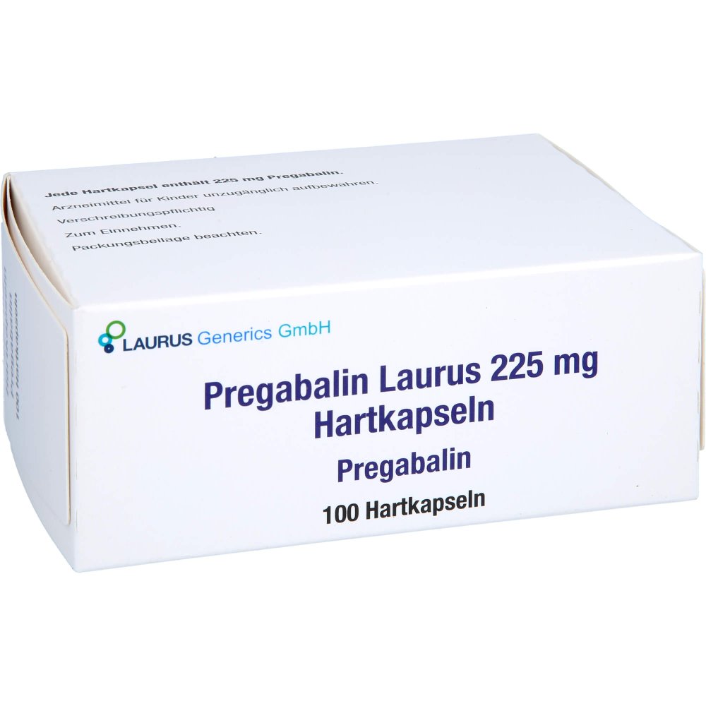 Das Produktfoto zeigt Pregabalin Laurus 225 Mg Hartkapseln (100 stk) PZN 16241131