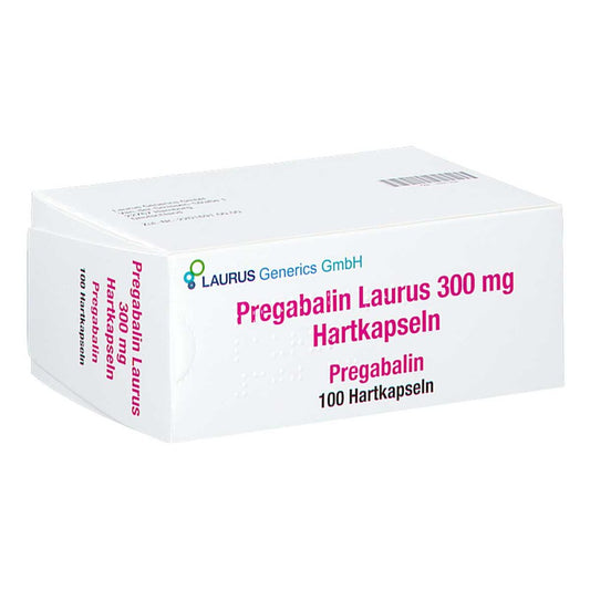 Das Produktfoto zeigt Pregabalin Laurus 300 Mg Hartkapseln (100 stk) PZN 16241208