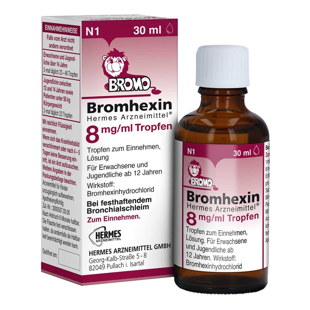 Bromhexin Hermes Arzneimittel 8 Mg/Ml Tropfen (30 ml)