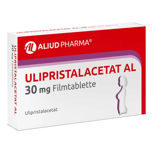 Das Produktfoto zeigt Ulipristalacetat Al 30 Mg Filmtabletten (1 stk) PZN 16312960