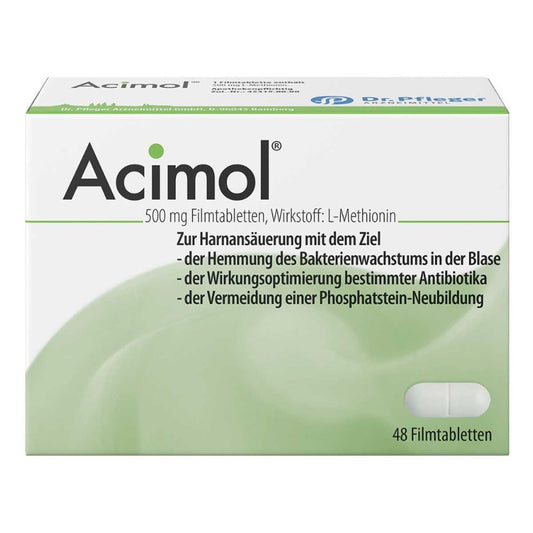 Das Produktfoto zeigt Acimol 500 Mg Filmtabletten (48 stk) PZN 16351279