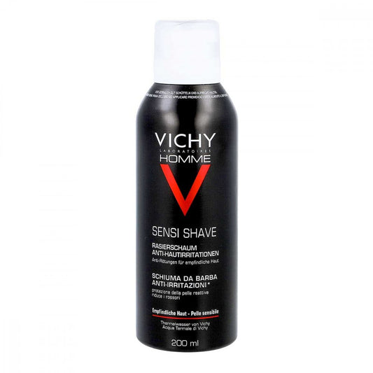 Das Produktfoto zeigt Vichy Homme Rasierschaum Anti-Hautirritationen (200 ml) PZN 16354651