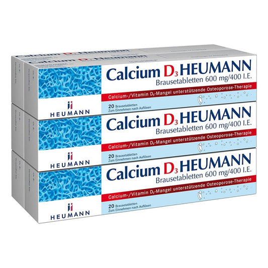 Das Produktfoto zeigt Calcium D3 Heumann Brausetabletten 600 Mg/400 I.E. (120 stk) PZN 16355389
