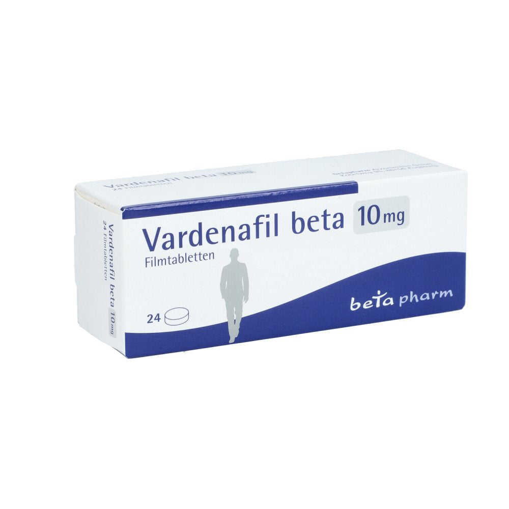Das Produktfoto zeigt Vardenafil Beta 10 Mg Filmtabletten (24 stk) PZN 16358548