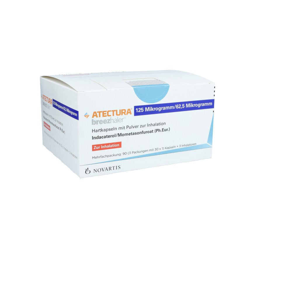 Das Produktfoto zeigt Atectura Breezhaler 125μg/62,5μg Hkp.M.Plv.Z.Inh. (3X30 stk) PZN 16385025