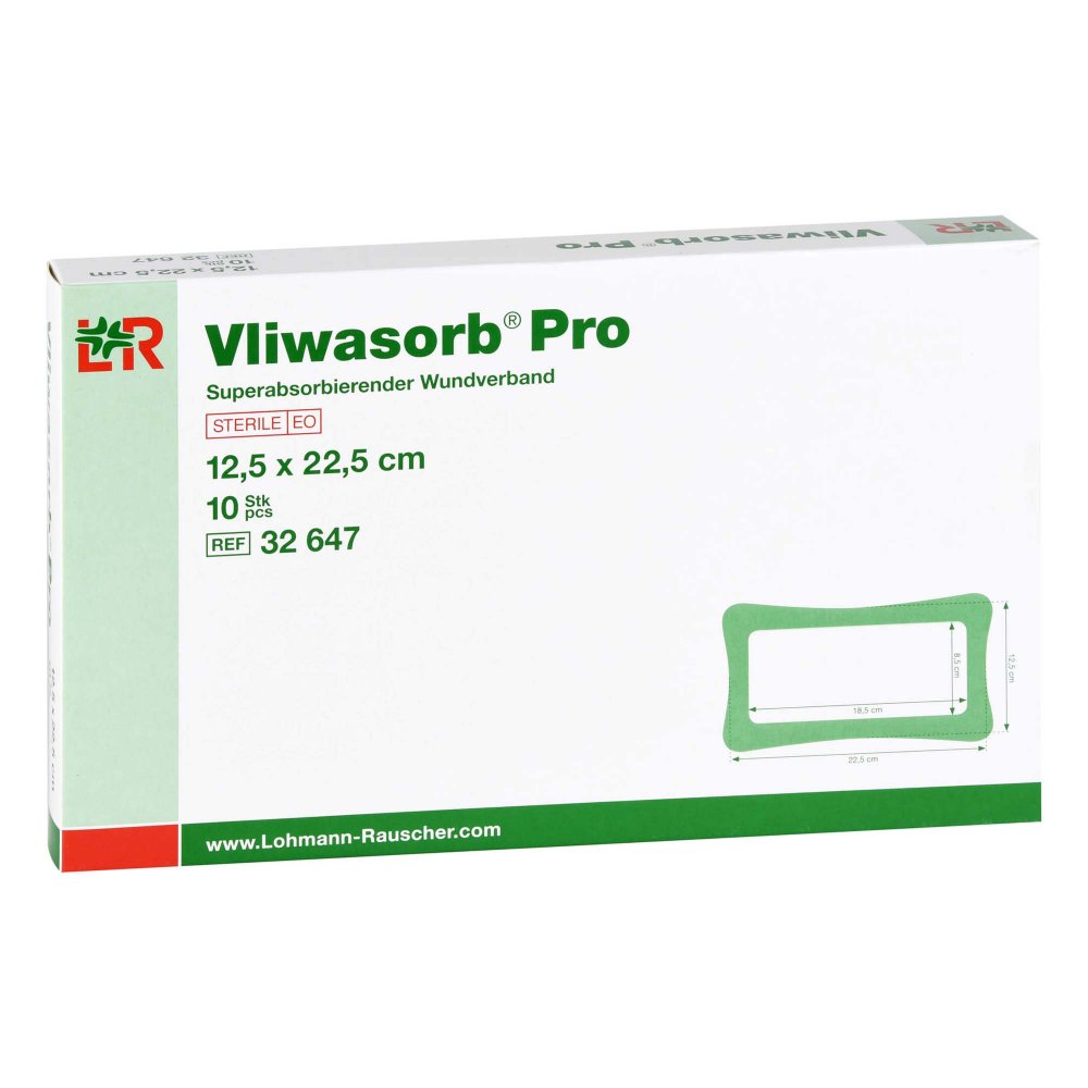 Vliwasorb Pro Superabsorb.Komp.Steril 12,5x22,5 Cm (10 stk)