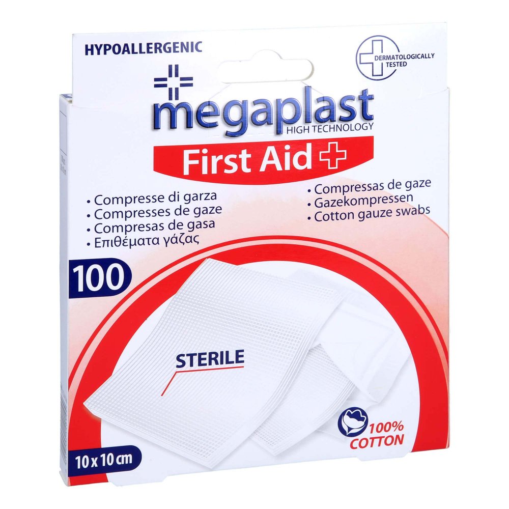 Gazekompressen 10x10 Cm Steril (100 stk)