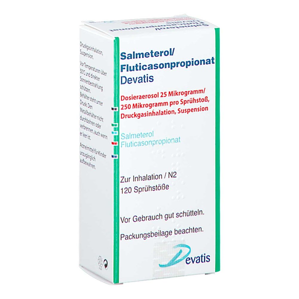 Salmeterol/Fluticasonpropionat Devatis 25μg/250μg (1 stk)