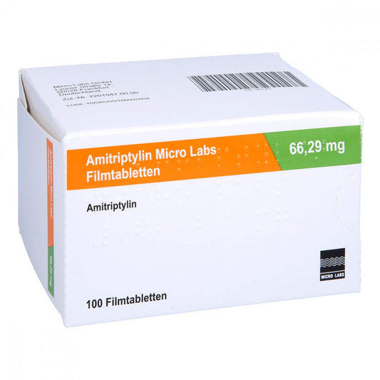 Das Produktfoto zeigt Amitriptylin Micro Labs 66,29 Mg Filmtabletten (100 stk) PZN 16531863