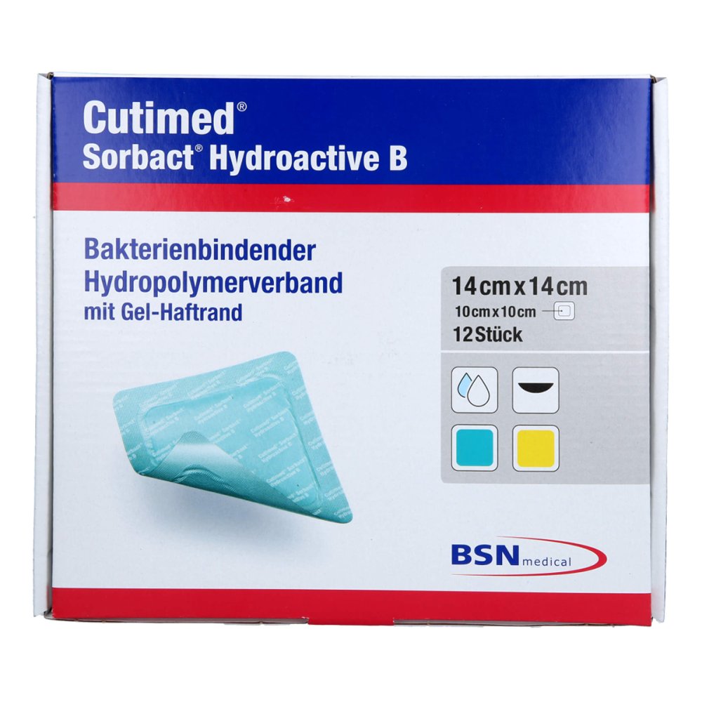 Cutimed Sorbact Hydroactive B Gel-V.14x14 Cm Haft. (12 stk)