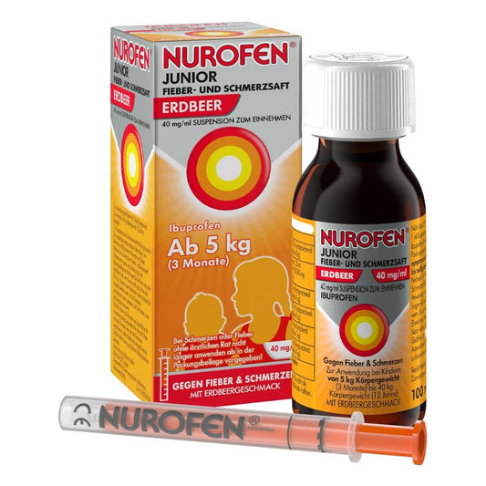 Nurofen Junior Fieber-U.Schmerzsaft Erdbe.40 Mg/Ml (100 ml)