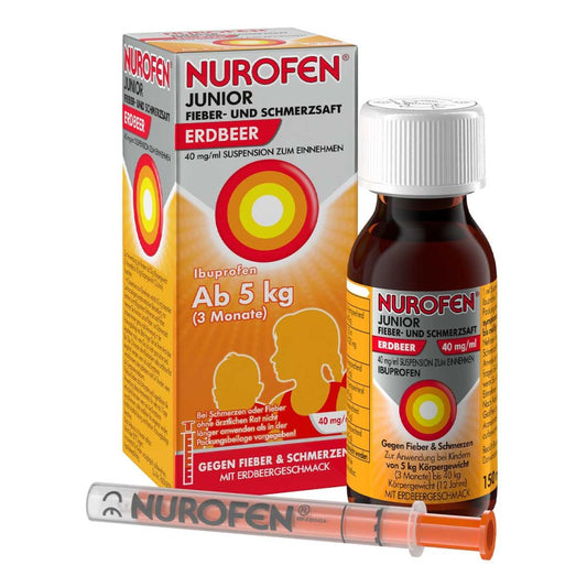 Nurofen Junior Fieber-U.Schmerzsaft Erdbe.40 Mg/Ml (150 ml)