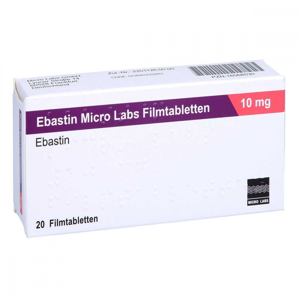 Ebastin Micro Labs 10 Mg Filmtabletten (20 stk)