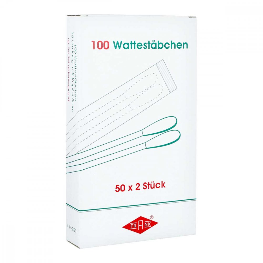 Das Produktfoto zeigt Wattestäbchen Holz 15 Cm M.Wattekopf (50X2 stk) PZN 16581743