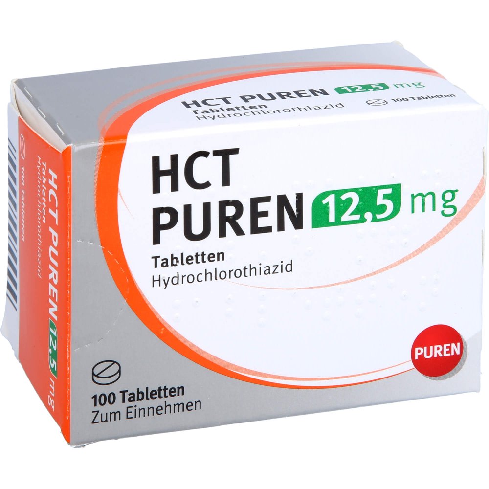 Das Produktfoto zeigt Hct Puren 12,5 Mg Tabletten (100 stk) PZN 16583908