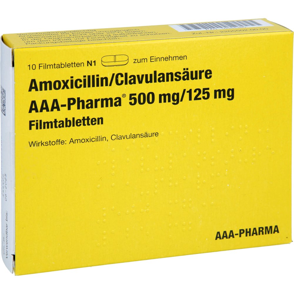 Amoxicillin/Clavulansäure Aaa-Pharma 500 Mg/125 Mg (10 stk)