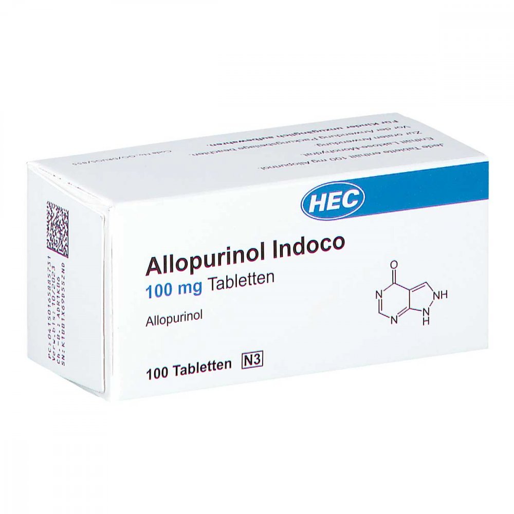 Allopurinol Indoco 100 Mg Tabletten (100 stk)