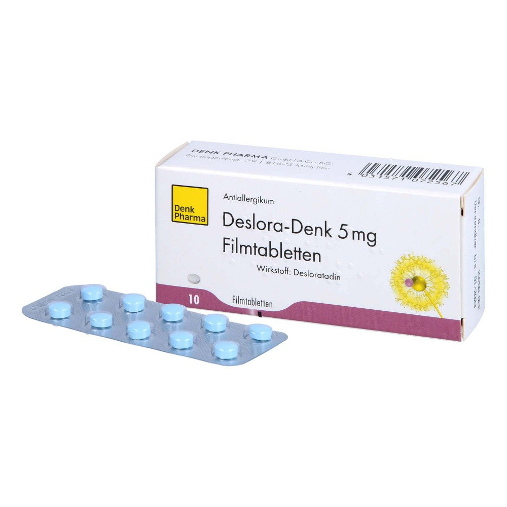 Das Produktfoto zeigt Deslora-Denk 5 Mg Filmtabletten (10 stk) PZN 16617139