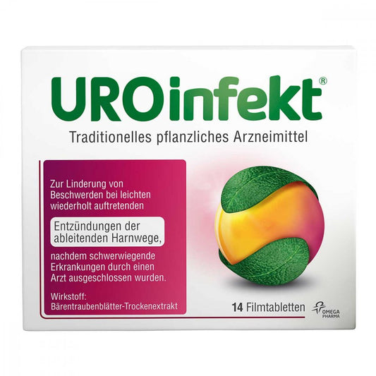 Das Produktfoto zeigt Uroinfekt 864 Mg Filmtabletten (14 stk) PZN 16622123