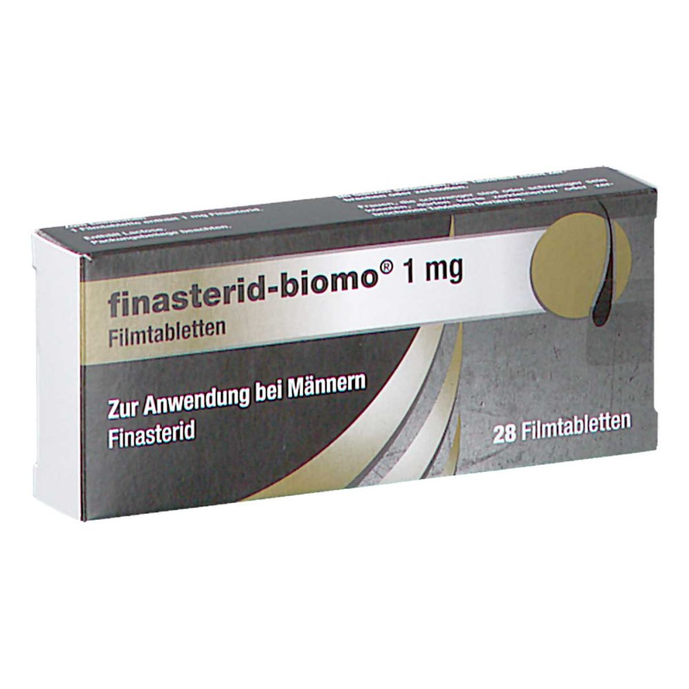 Das Produktfoto zeigt Finasterid-Biomo 1 Mg Filmtabletten (28 stk) PZN 16627304