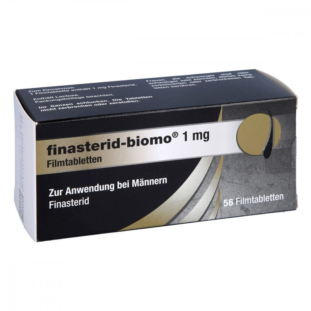 Das Produktfoto zeigt Finasterid-Biomo 1 Mg Filmtabletten (56 stk) PZN 16627310