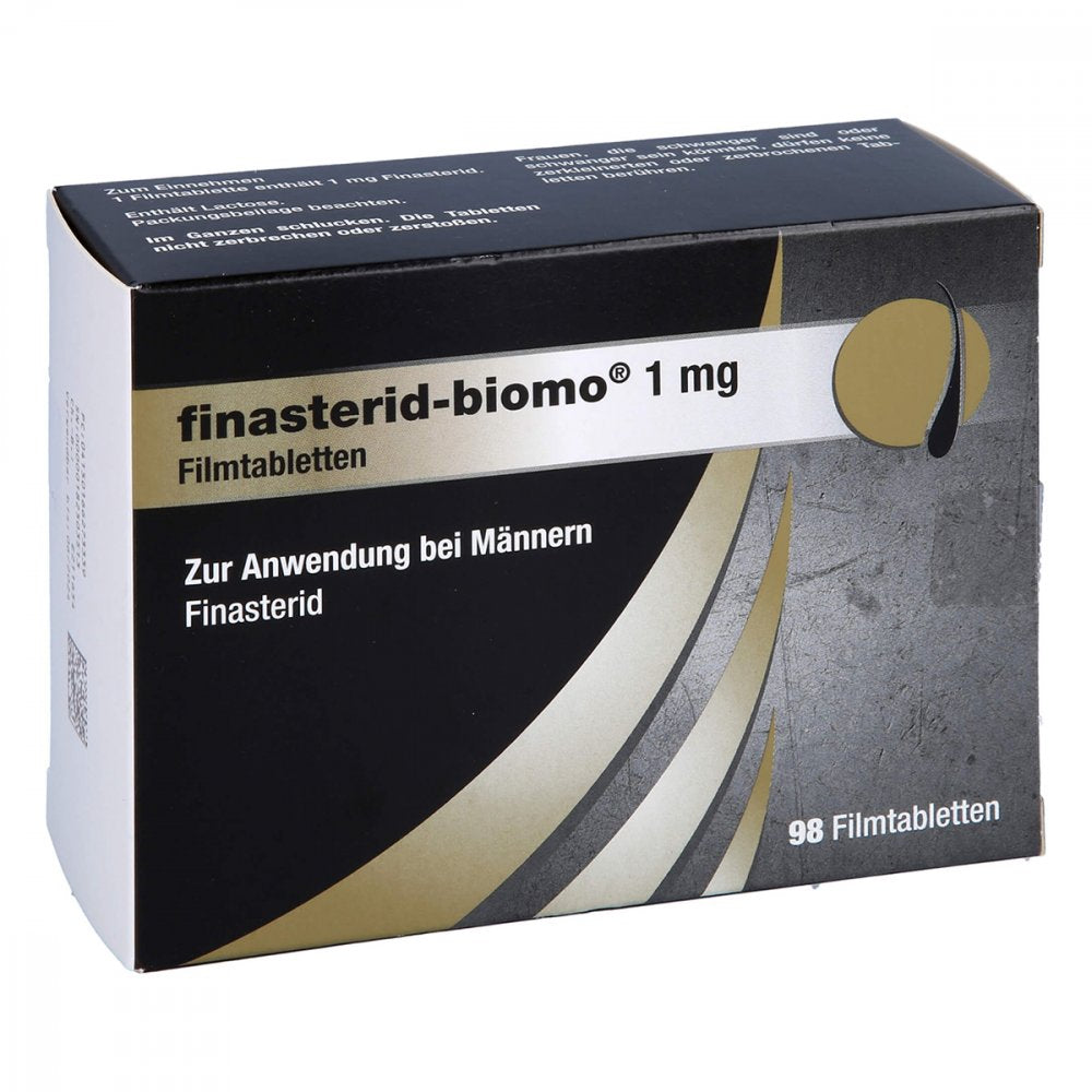 Das Produktfoto zeigt Finasterid-Biomo 1 Mg Filmtabletten (98 stk) PZN 16627333