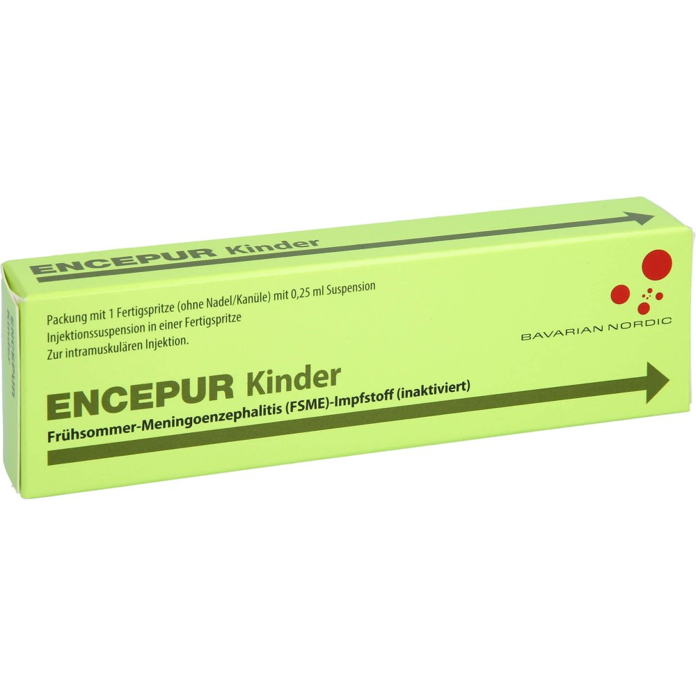 Das Produktfoto zeigt Encepur Kinder Fertigspritzen (1 stk) PZN 16632647