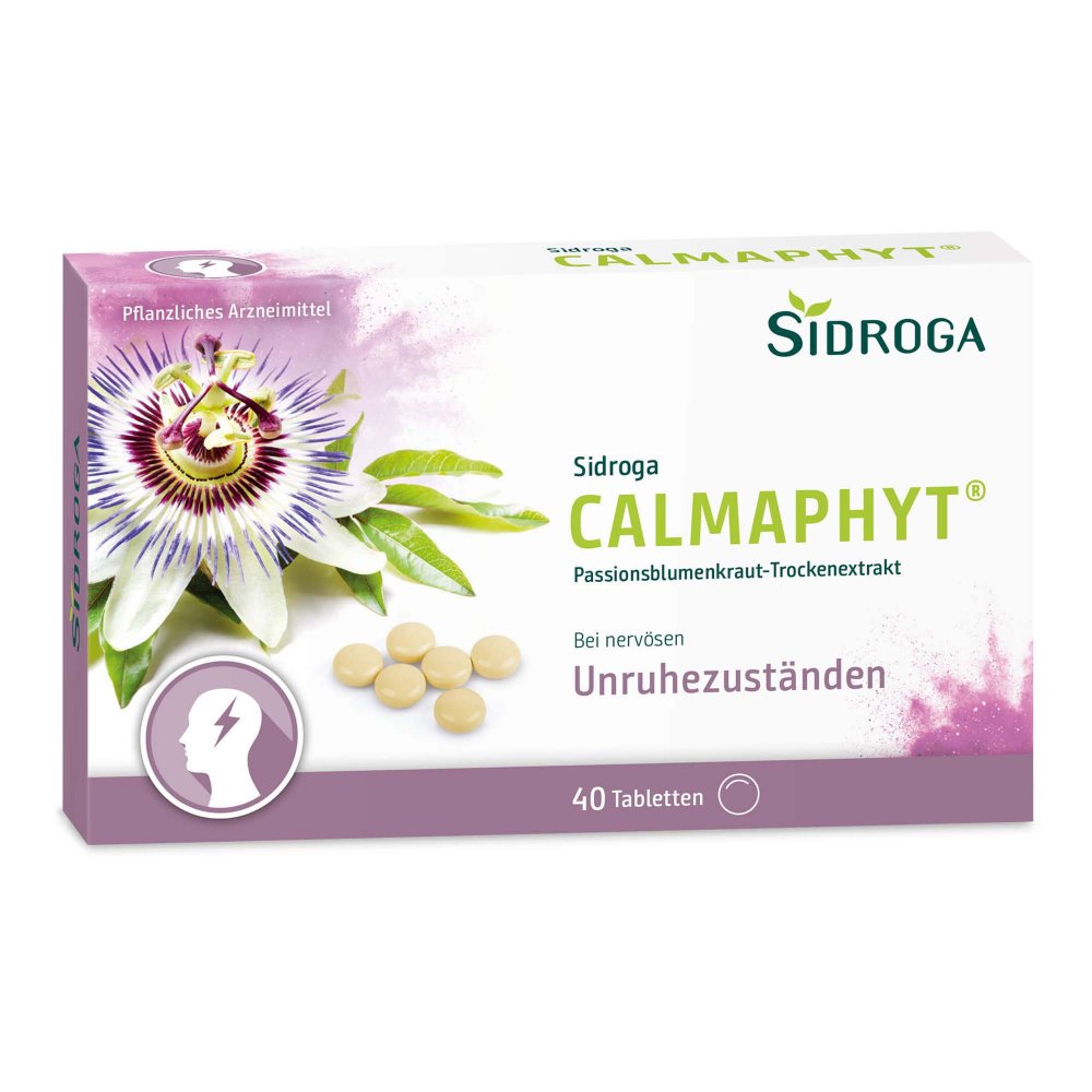 Das Produktfoto zeigt Sidroga Calmaphyt 425 Mg Überzogene Tabletten (40 stk) PZN 16634445