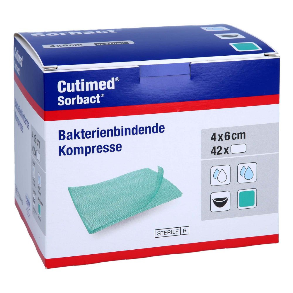 Cutimed Sorbact Kompressen 4x6 Cm (42 stk)