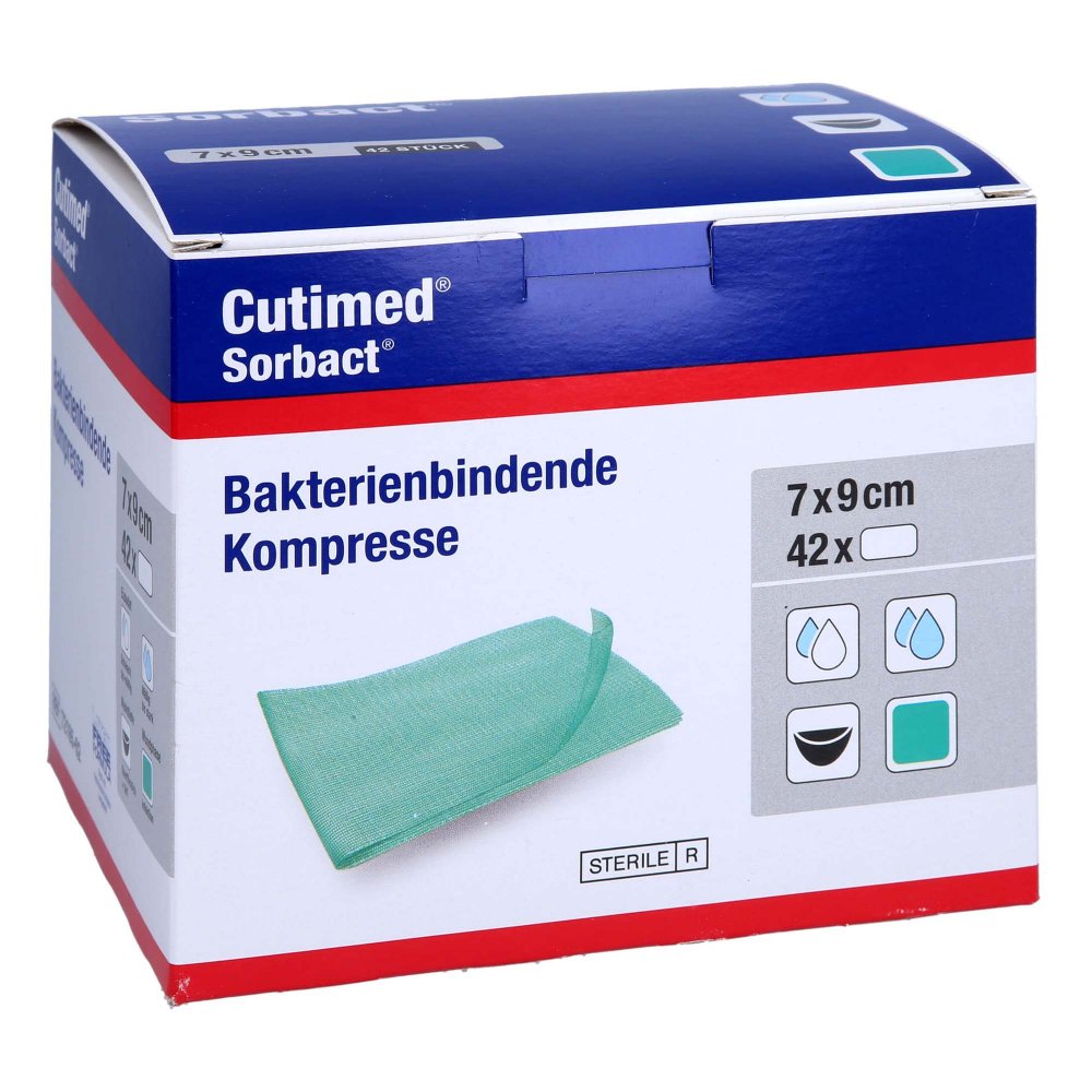 Cutimed Sorbact Kompressen 7x9 Cm (42 stk)