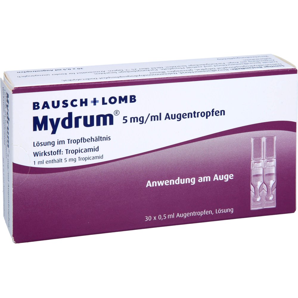 Das Produktfoto zeigt Mydrum 5 Mg/Ml Augentropfen (30X0.5 ml) PZN 16662683
