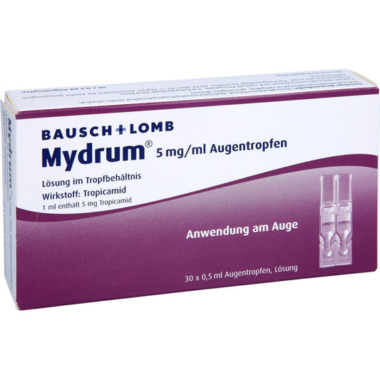 Das Produktfoto zeigt Mydrum 5 Mg/Ml Augentropfen (30X0.5 ml) PZN 16662683